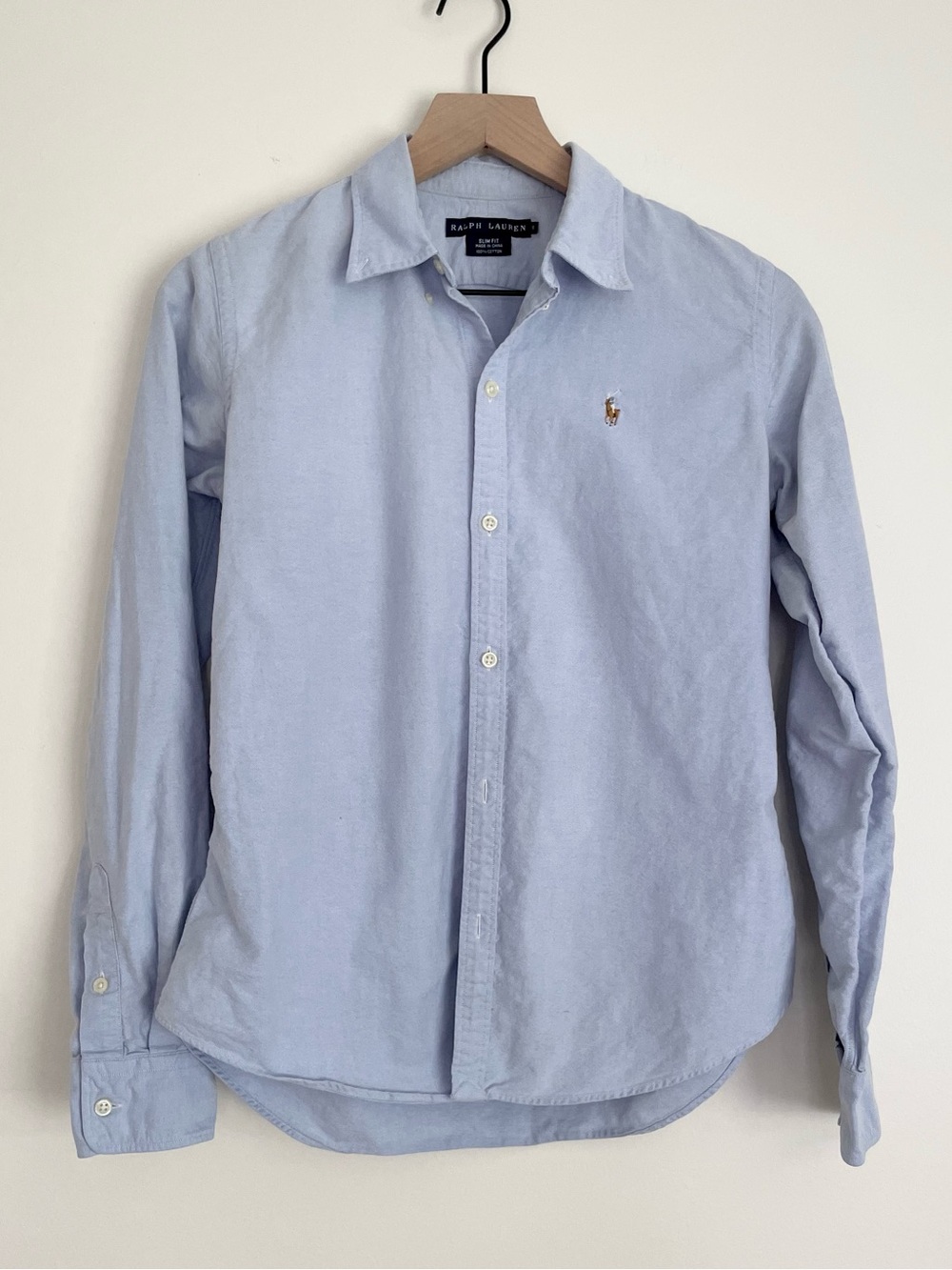 Ralph Lauren Blue Slim Fit Oxford Shirt - Picture 7 of 12